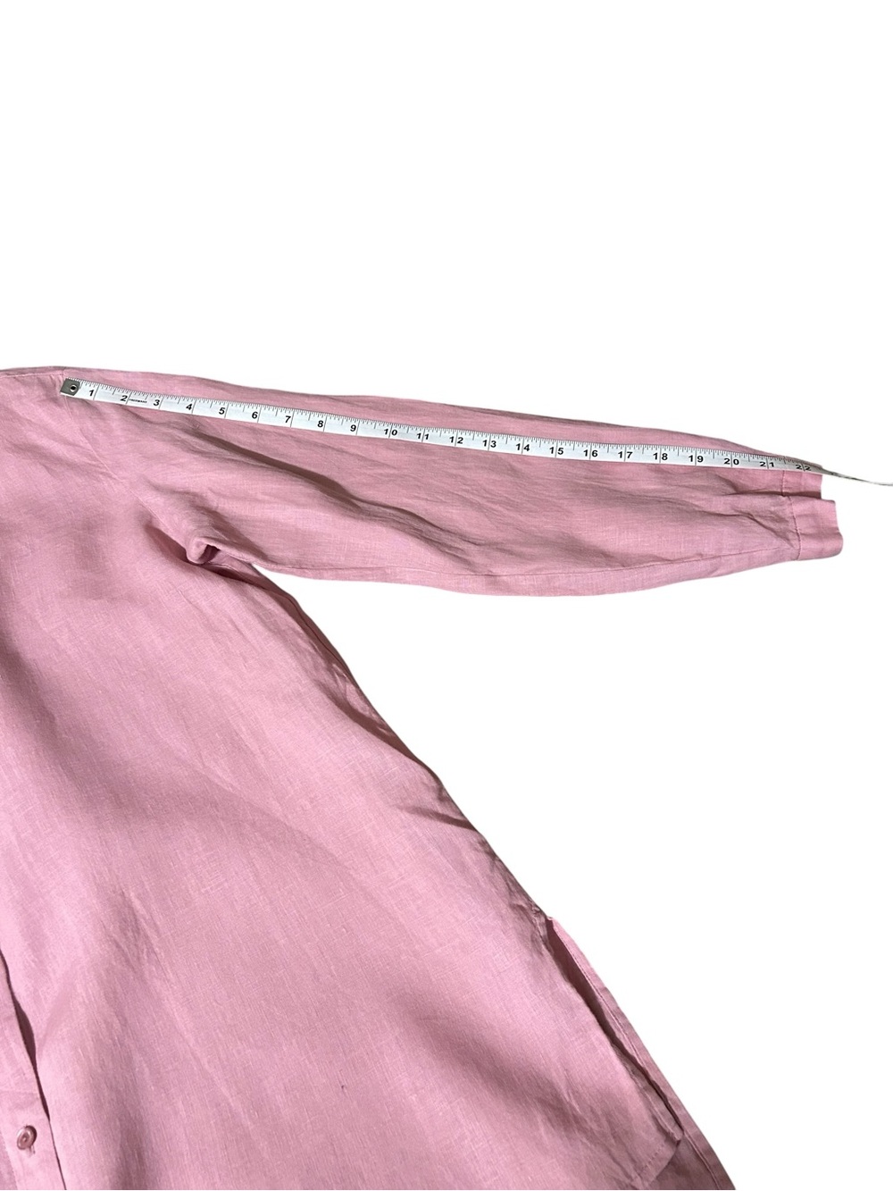 Eileen Fisher Pink Linen Button Down Shirt S/P - Picture 9 of 10